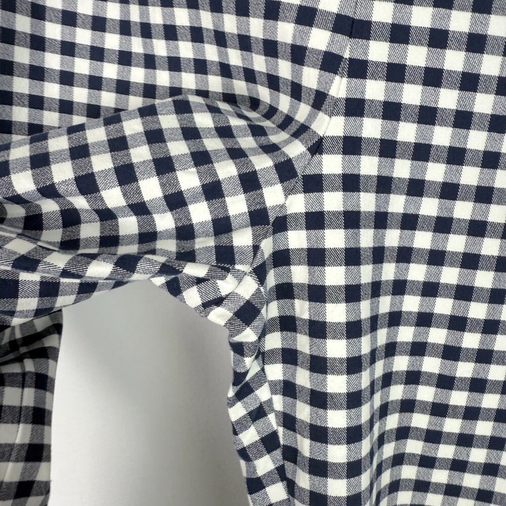 J. Crew Remi Pant Gingham Button Leg Navy White Size 16T 16 TALL EUC - Picture 6 of 12